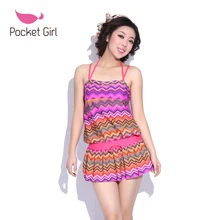 2016 Women Bikinis Set Biquini Split Swimwear Female Push Up Skirted Swimsuit 3 set pcs Ladies