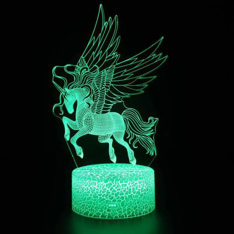 Лошадь Новинка Usb Led 3D лампа Детская комната украшения 3D ночник 7 цветов Изменение 3d светильники - Испускаемый цвет: G