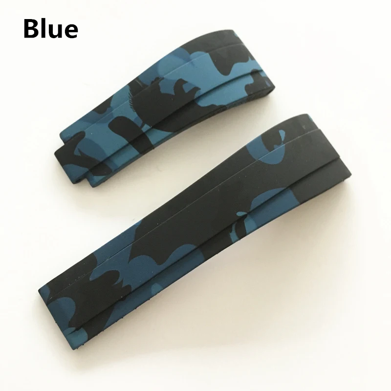 20mm Black Green Blue Red Gray camo silicone Rubber Watchband watch band For Role Strap Daytona Submariner GMT OYSTERFLEX Belt