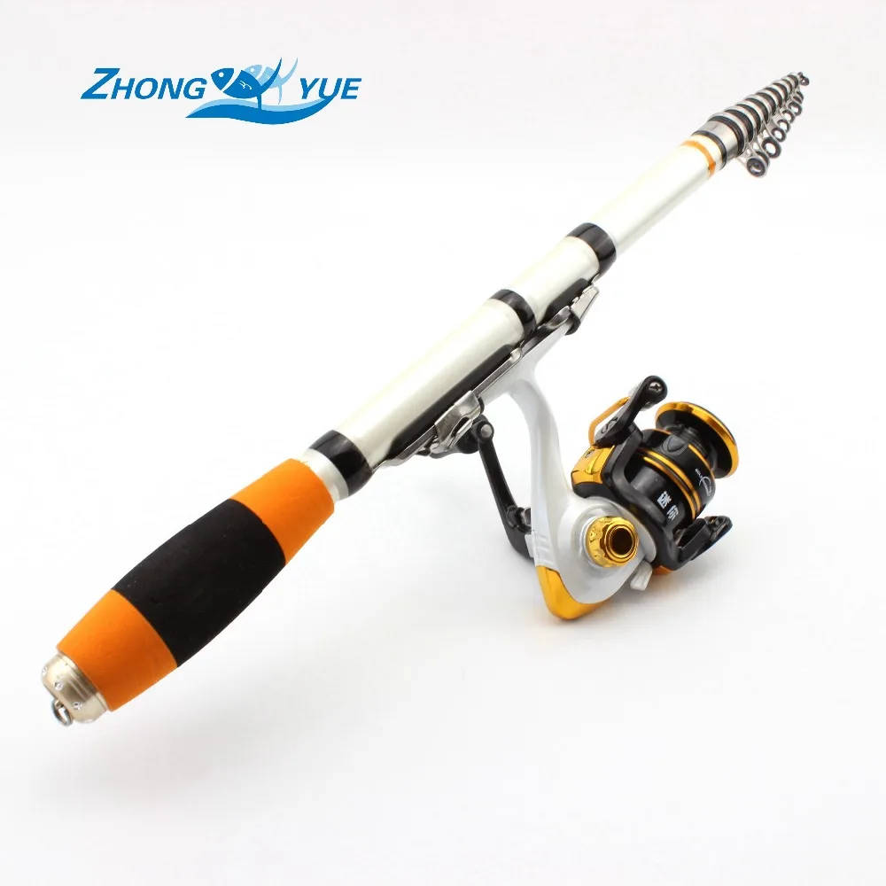 2016 NEW High Quality Fishing Reel And Rod Set Telescopic Fishing Rod + 10BB Carp Fishing Spinning Reel Rod Combo Free shipping