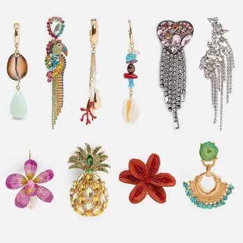 

Best lady 2019 New Bohemian ZA Earrings for Women Fashion Brand Design Wholesale Wedding Glass Crystal Drop Dangle Earring Gift