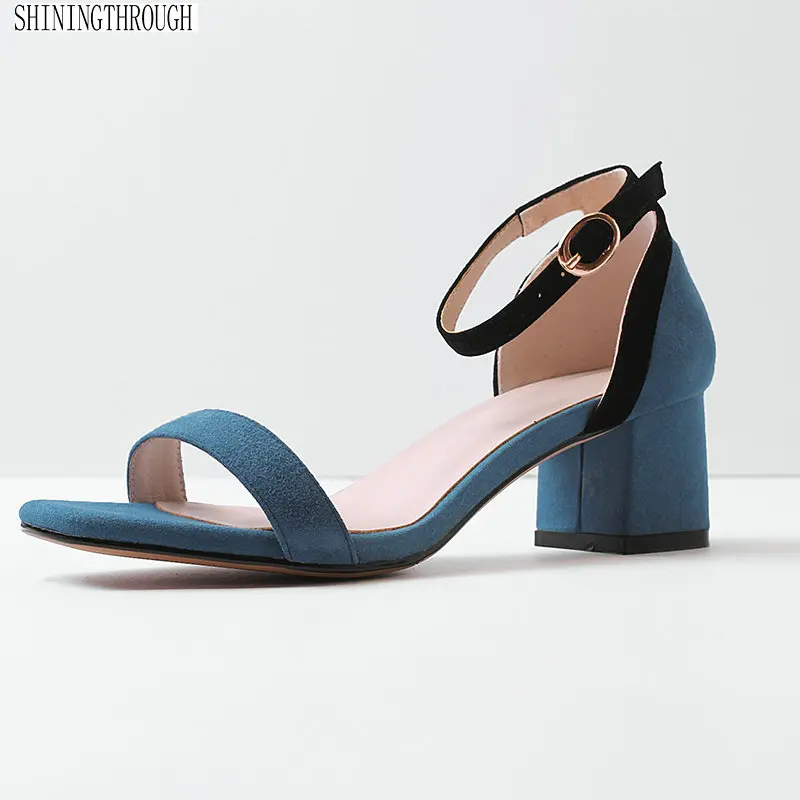 

Suede Leather high Heels Sandals woman Summer Open Toe ladies Office Daily Shoes Woman Footwears