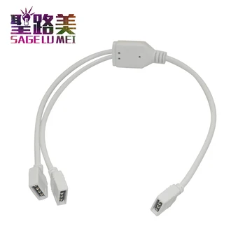 

5 pcs 1 to 2 Ports 4pin Female Connection Cable 3 Free 4-pin Connector white color led connector for RGB led strips