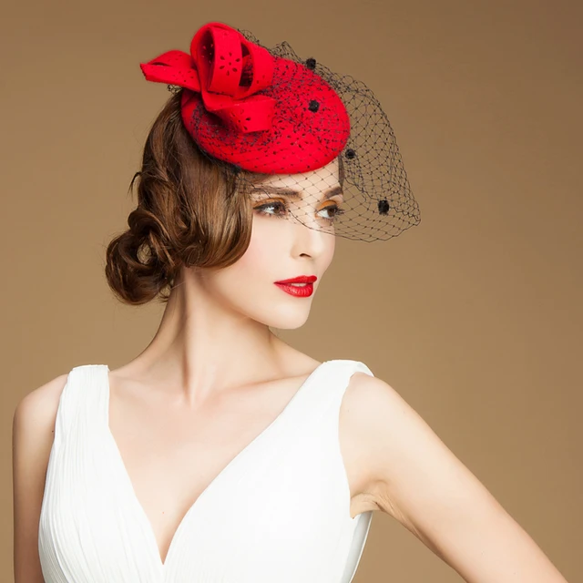 Exclusive Bow Pure Small Party Wool Felt Fedora Hat New Female Exclusive Bow Pure Small Party Wool Felt Fedora Hat New Female Ceremony Wedding Evening