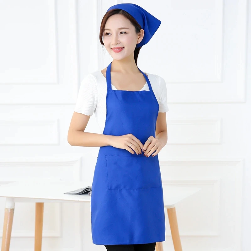 practical Fashion Ladies and Men's Polyester High Quality Durable and Reusable Kitchen Apron Baking Cooking Restaurant Apron