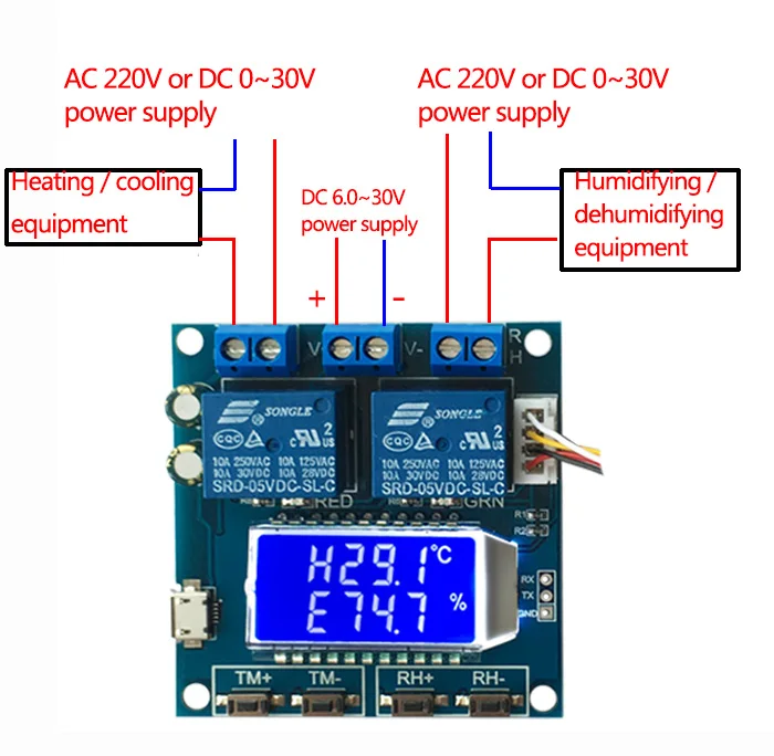 

Temperature and humidity control module high precision digital display word double output automatic constant