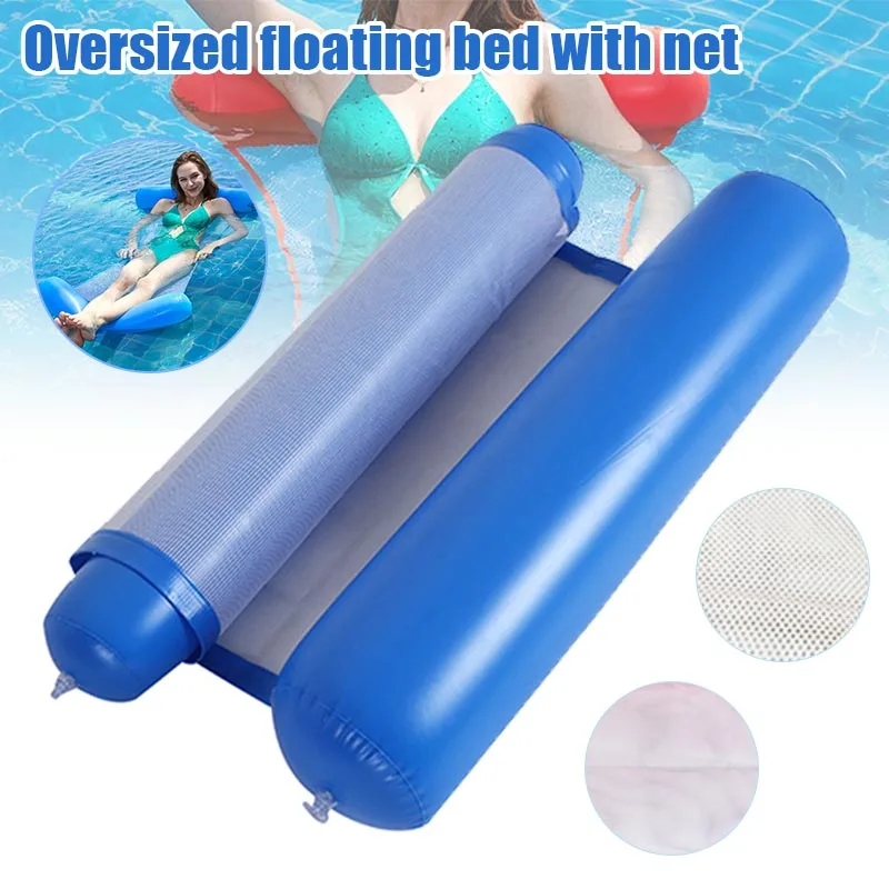 buy Foldable Water Hammock Single People Inflatable Backrest Beach Lounger Swimming Pool Bed DX88