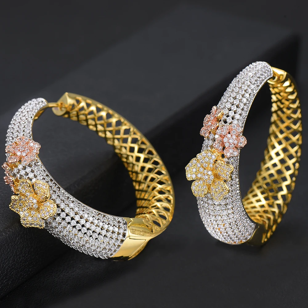 missvikki Noble Luxury Hoop Earrings Jewelry For Women Anniversary Engagement Wedding Accessories Top Quality | Украшения и