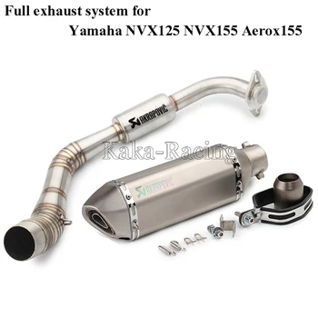 

Motorcycle Exhaust Full system Slip on pipe Akrapovic Exhaust Muffler For Yamaha NVX125 NVX155 NVX 155 125 Aerox155 2015-2017