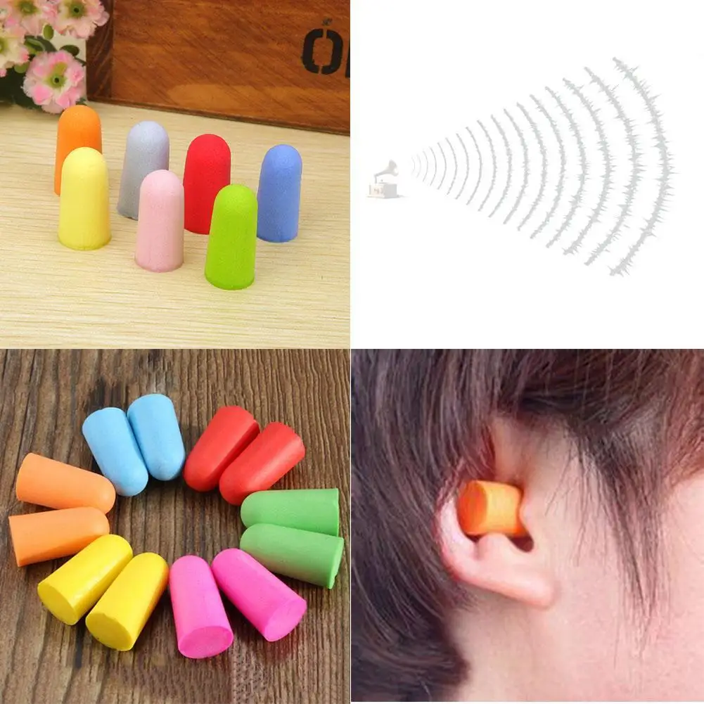 50 Pairs Soft Foam Ear Plugs Classic Sleeping Reusable Travel Noise Reducer WT