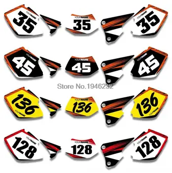 

H2CNC Custom Number Plate Background Graphics Sticker & Decal For KTM EXC 125 200 250 300 400 450 525 2003