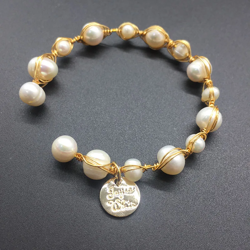 

Bracelet new ladies bracelet natural pearl bracelet Pulsera de la marca brand handmade Europe and America wedding bracelets wove
