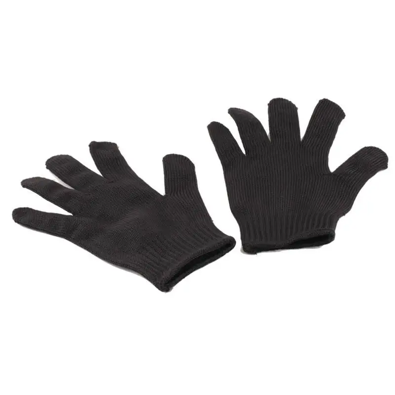 1 Pair Black Stainless Steel Wire Resistance Gloves Working Protective