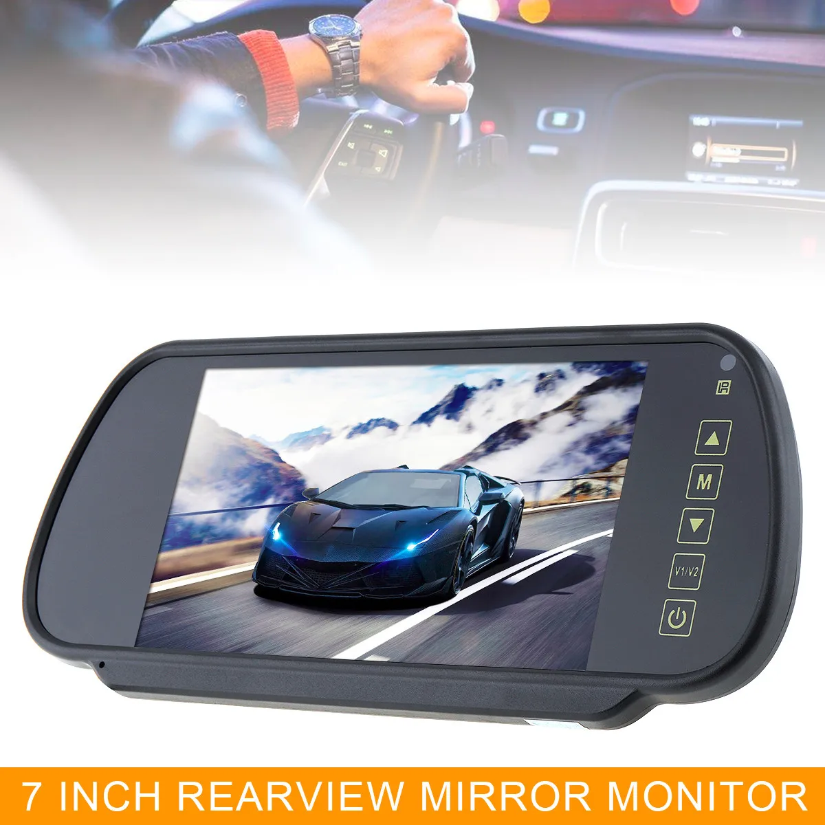 

7 Inch Car RGB Digital Display Rear View VCR Monitor 2-Channel Video Input Auto Rearview Reverse Monitor with Touch Button
