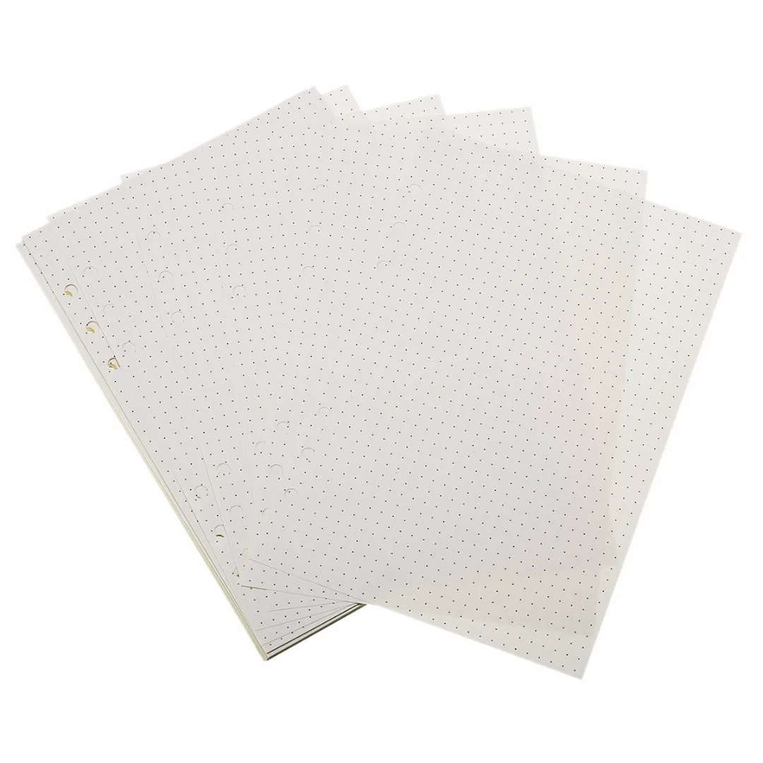 

90 Pages A5 Notebook 6 Holes Refill Dot Grid Notebook Diary & Bullet Journal Refills Inserts for A5 Loose Leaf Notebook