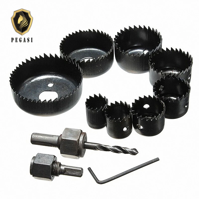 

PEGASI 11 In 1 19-64mm Metal Alloys Wood Hole Saw Cutting Drill Bits Set Kit Circular Round Matkap Ucu Screw Extractor