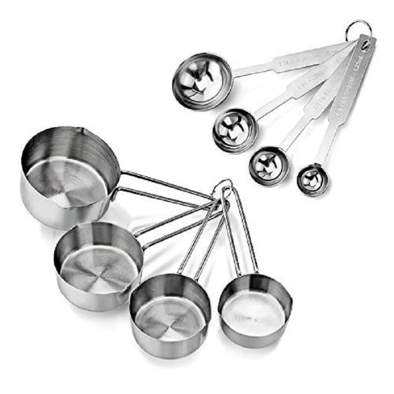 

8-Piece Deluxe Stainless Steel Measuring Cup and Measuring Spoon Set