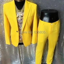 Новое поступление, модный желтый костюм для певицы, танцовщицы, костюм, костюм для DJ выступлений, Hornet DS светильник, Мужская одежда для сцены, боди, куртка