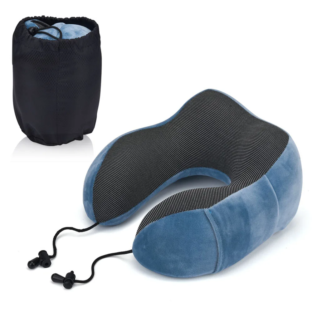 

U Shape Memory Foam Neck Pillows Soft Slow Rebound Space Travel Pillow Solid Neck Healthcare Bedding Office Car Cervical Pillow