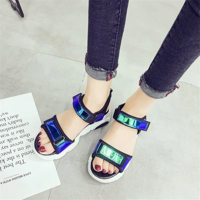 

2019Open-toed Women Sport Sandals Wedge Hollow Out Women Sandals Outdoor Platform Shoes Women Beach Summer Shoes plus size 42