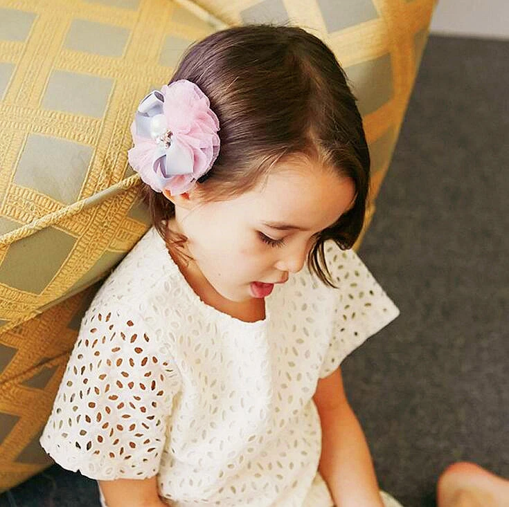 トップランキング女の子子供帽子リボンちょう結び3層シフォン花バレッタヘアクリップ王女側ヘアアクセサリーj48 Hair Accessories Flower Barrettehair Clip Princess Aliexpress