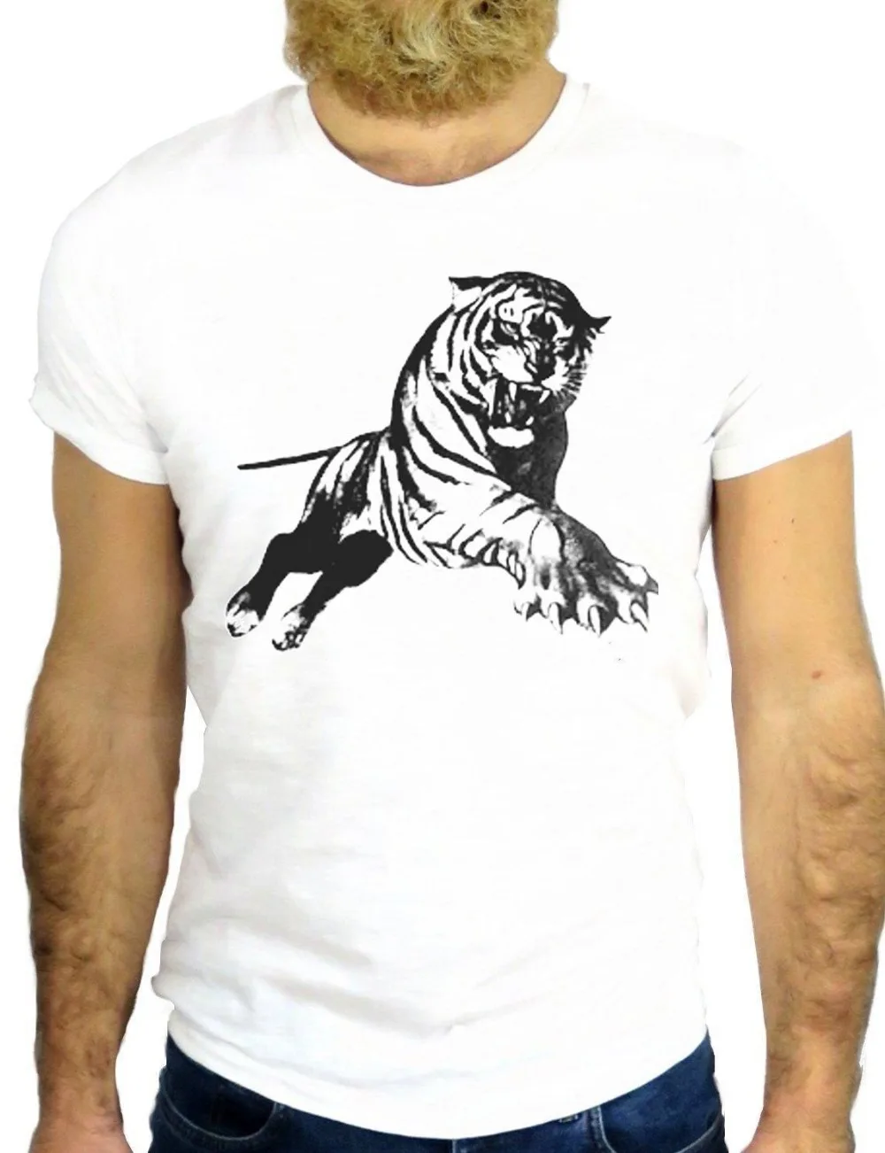 Футболки Лето 2019 г. Новый стиль для мужчин Высокое качество футболки Тигр малеся Прохладный Felin Тигре Gattone татуировки Viintage футболка