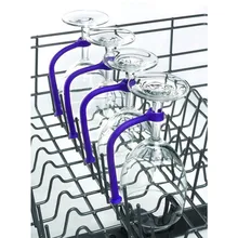 Support pour pied à vin en Silicone, gobelet à vin, 4 pièces, ajustable, flexible, porte-vaisselle violet, pour ustensiles de cuisine #25