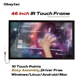

obeytec 46 inch Easy Assembly 10 Points IR Touch frame Overlay, USB Port, Driver free, With glass