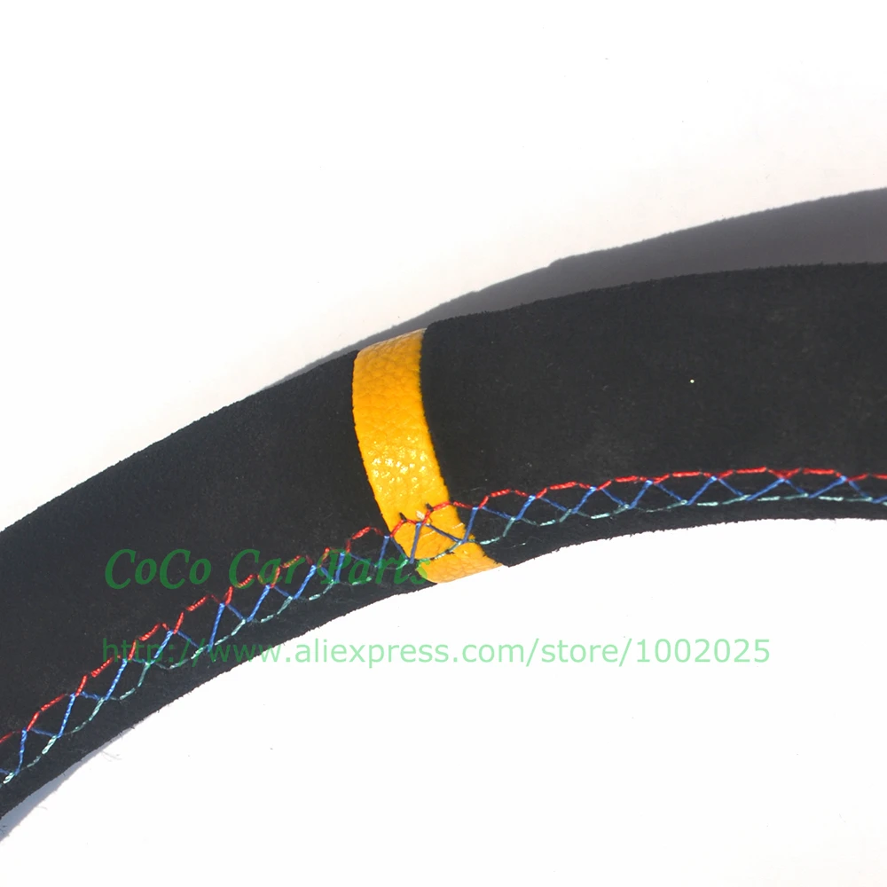 3color stitch steering wheel D yellow stripe (7)