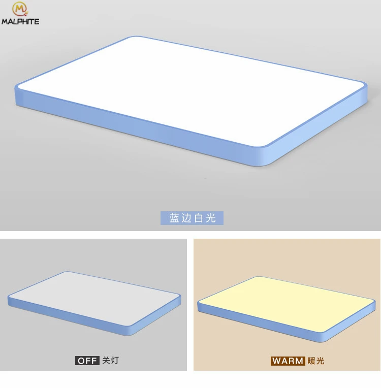 Светодиодный потолочный светильник, Прямоугольный светильник для гостиной, простой светильник, Скандинавская спальня, розовые детские лампы "макарон", потолочный светильник