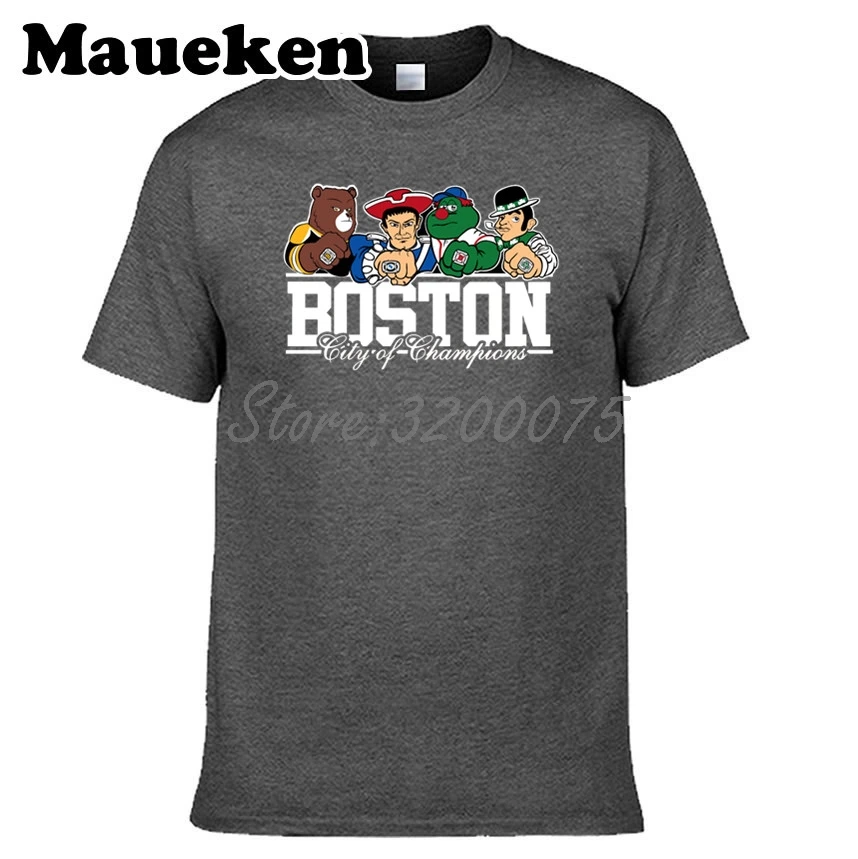 Для мужчин Boston City For New England Celtics Bruins Красная футболка Sox одежда футболка мужская комикс мультфильм W0301001 - Цвет: 2