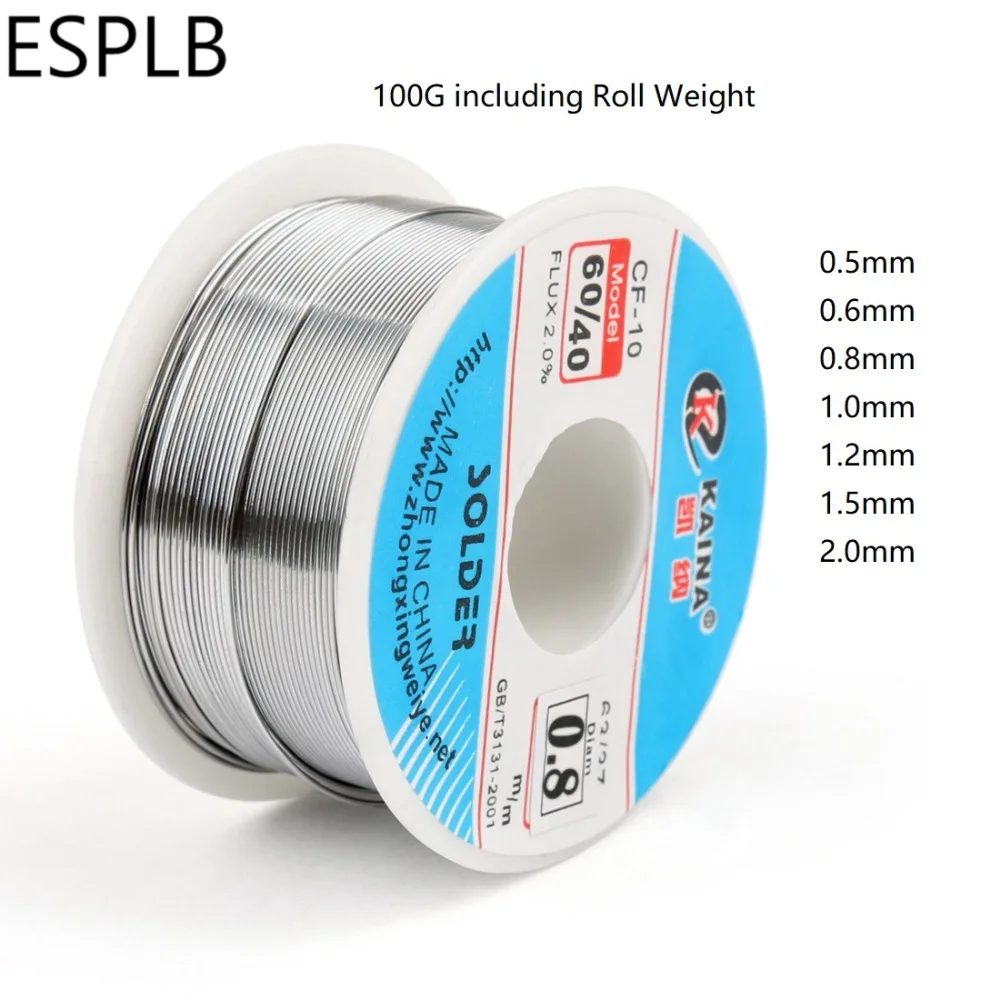 

ESPLB Solder Wire Tin 0.5/0.6/0.8/1.0/1.2/1.5/2.0mm CF-10 60/40 Lead Roll Clean Rosin Welding Core Soldering Wire Flux Reel Tube