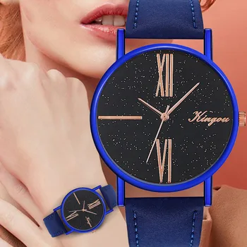 

Women's Watches Montre Homme reloj inteligente mujer relogios Women Leather Belt Watch Starry Sky Geneva Simple Belt #50