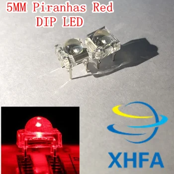 

200pcs High Quality LED 5MM Piranha Red Round Super Flux Leds 4 pin Dome Wide Angle Super Bright Light Lamp For Car Light