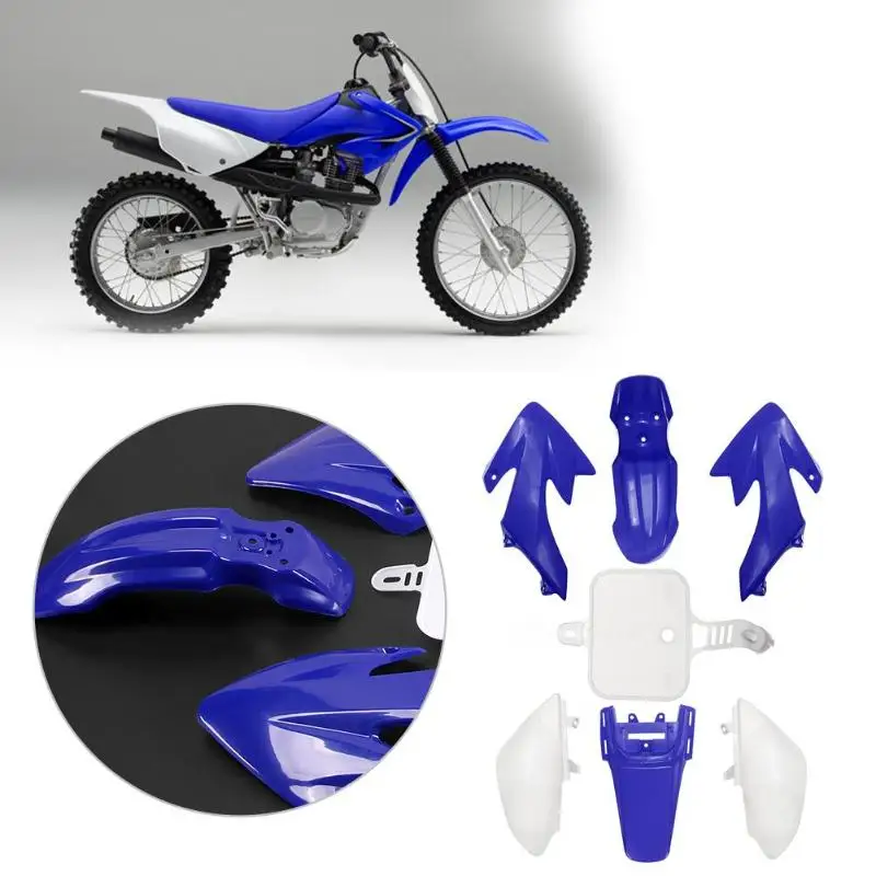 

7pcs Motorcyc Plastic Fairing Set for Honda CRF 50 Dirt Pit Bike Blue+White Motorcycle Accessories Covers Ornamental Mouldings