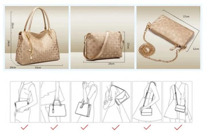 Freya Safi 4 BagSet New Mother Handbag Brand Designer Women Bag Letter Fashion Femal Bags Shoulder Bags PU Top-Handle Bags 3