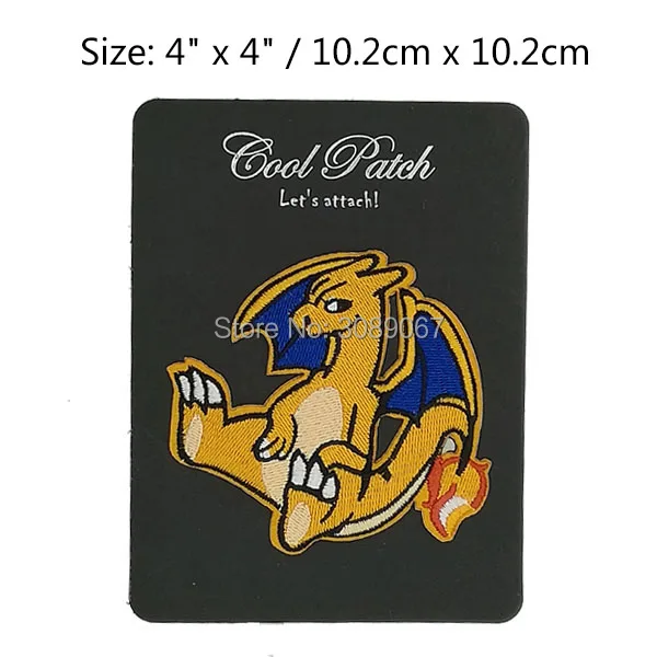 

4" Charizard INSPIRED Pokemon Go Team logo Iron On Patch HOT Pocket Comics Embroidered Emblem badge applique Costume Cosplay