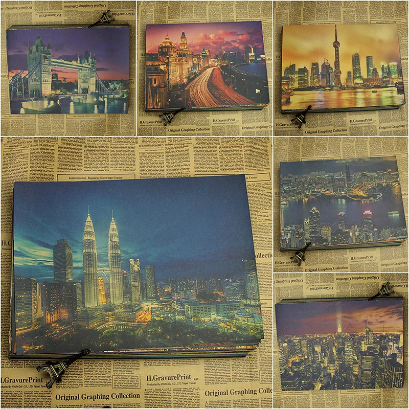 

City night view poster architectural landscape /wall sticker /kraft poster
