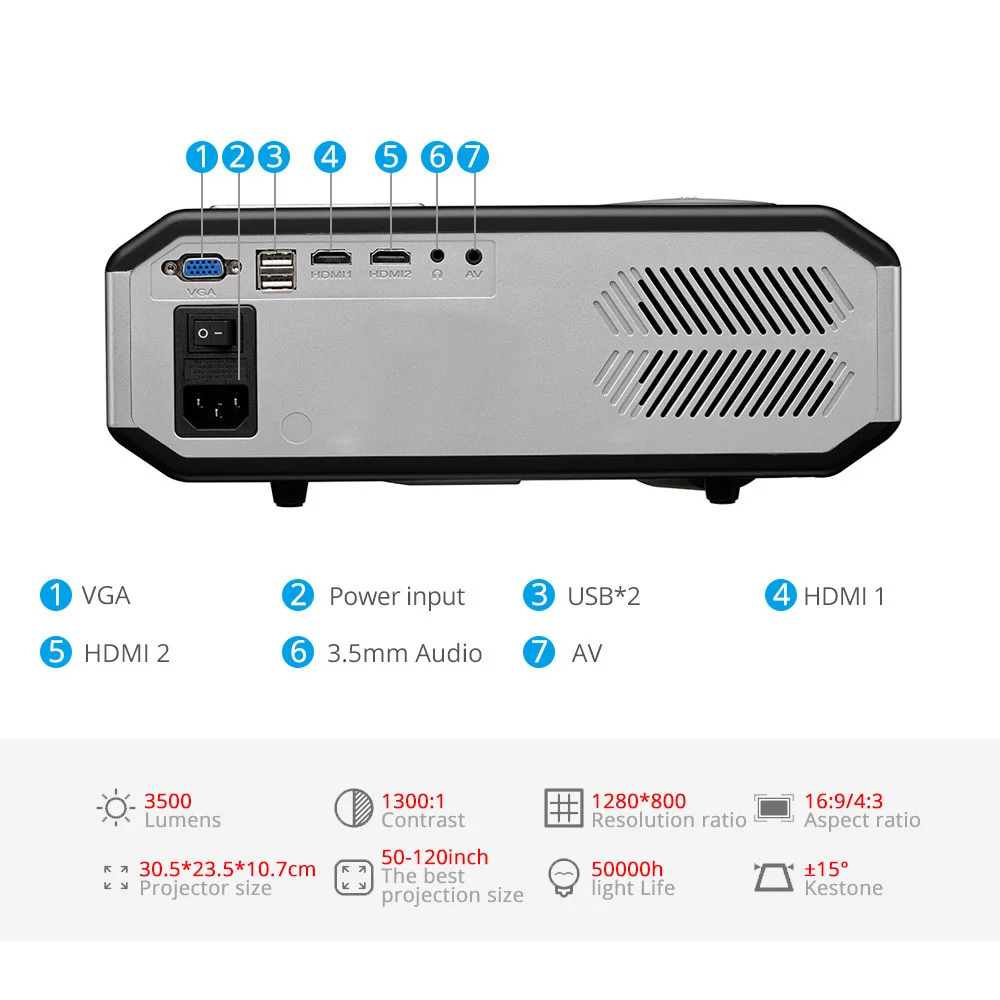 Rigal RD817 проектор Android 6 0 WiFi Full HD 1080P светодиодный с ЖК дисплеем 3500 люмен tv Video HDMI 3D