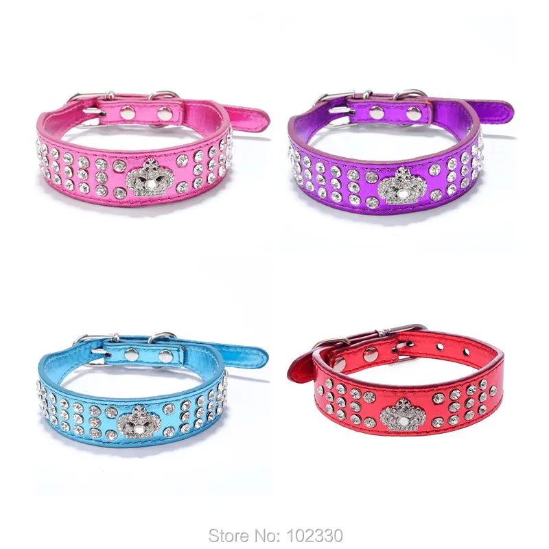 Aliexpress.com : Buy Bling Leather crown dog collar New Products Puppy ...