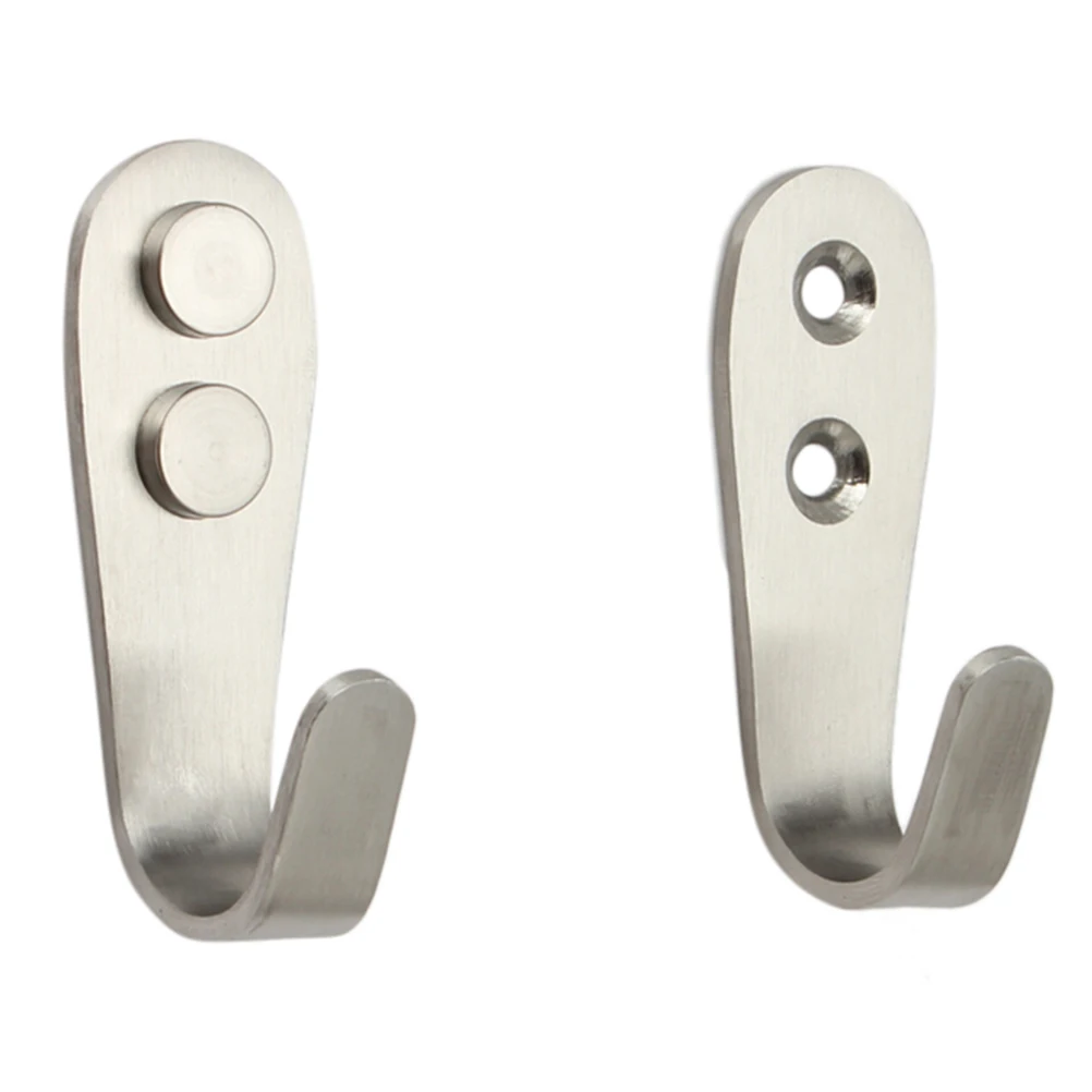 Home Portable Door Hook Stainless Steel Kitchen Cabinet Clothes Wall Hangers Organizer Holders House Storage Tools 2pcs/Lot | Дом и сад