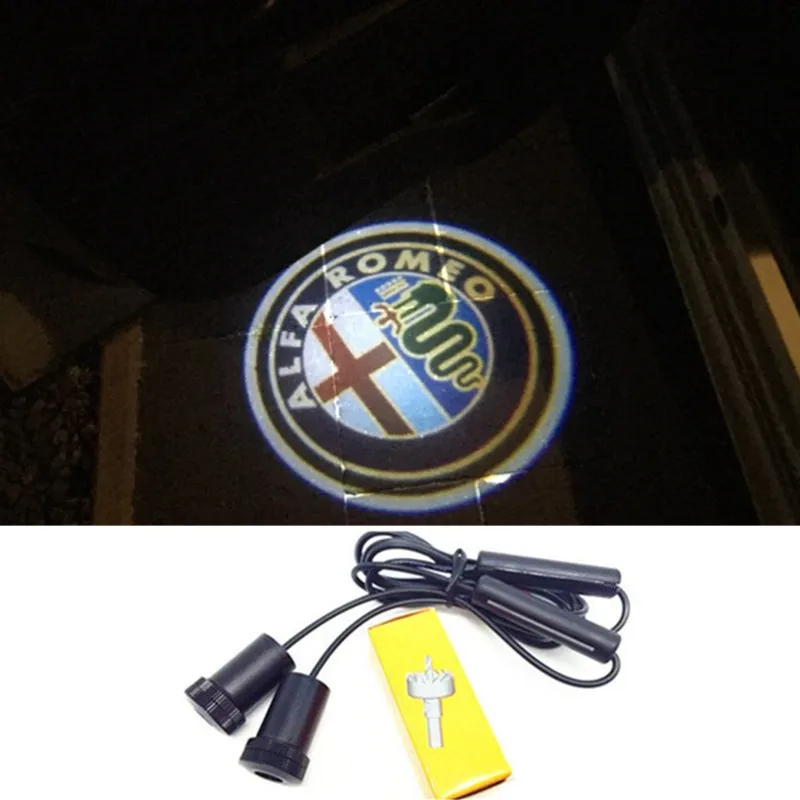 

2x For Alfa Romeo 159 147 159 156 164 166 4C 8C Brera Giulietta GT Mito Spider Sportwagon Led Car Door Light Logo Projector