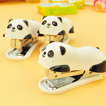 

1 Pcs Mini Panda Stapler Set Cartoon Office School Supplies Staionery Paper Clip Binding Binder Book Sewer