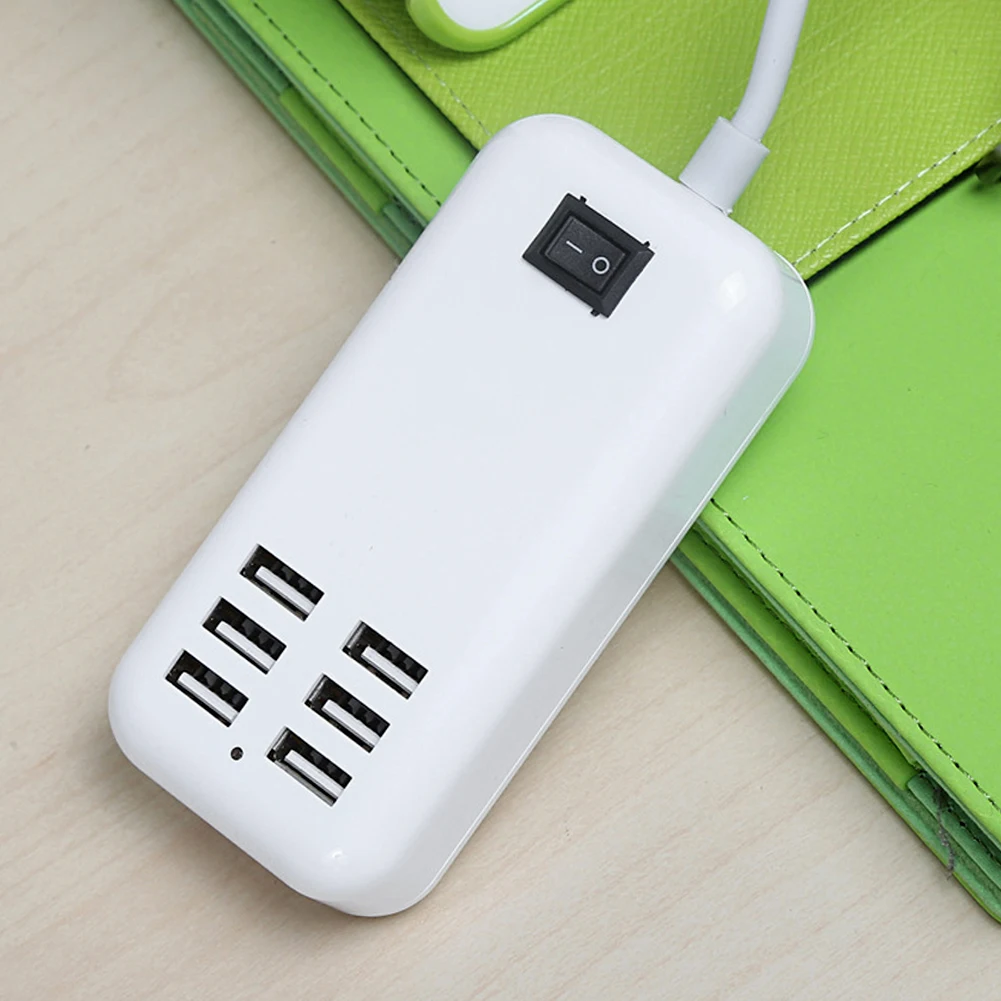 Ycdc desktop شاحن usb hub 6 منافذ المملكة المتحدة التوصيل مقبس الحائط حوض شحن سريع تمديد محول الطاقة ل الهاتف الخليوي قرص