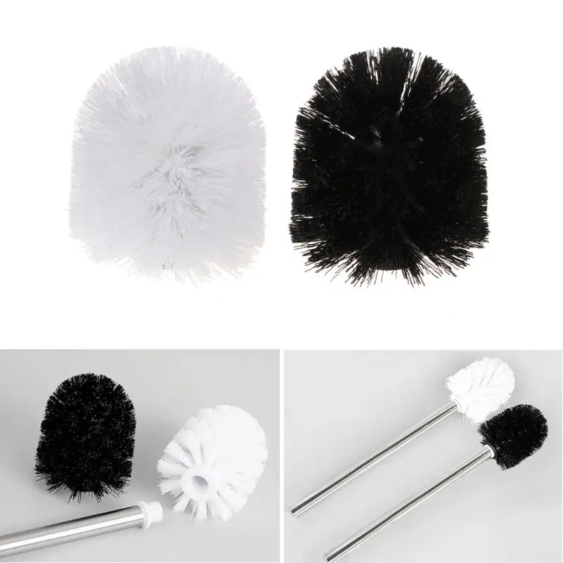 Universal Plastic Toilet Brush Head Replacement White Black Clean Bahroom Tools