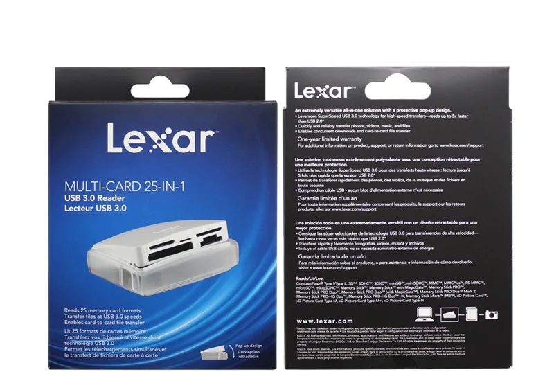 Lexar USB 3,0 кард-ридер 25 в 1 CF карта высокая скорость XD M2 Мульти для Micro SD карты