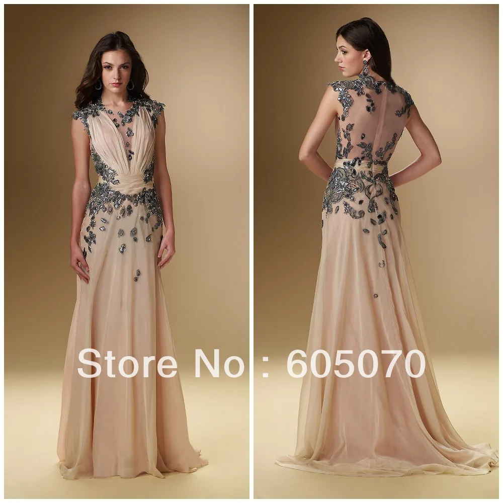 2015 Free Shipment A Line Appliques Chiffon Mother Of The Bride Dresses Plus Size Hot Sell | Свадьбы и торжества