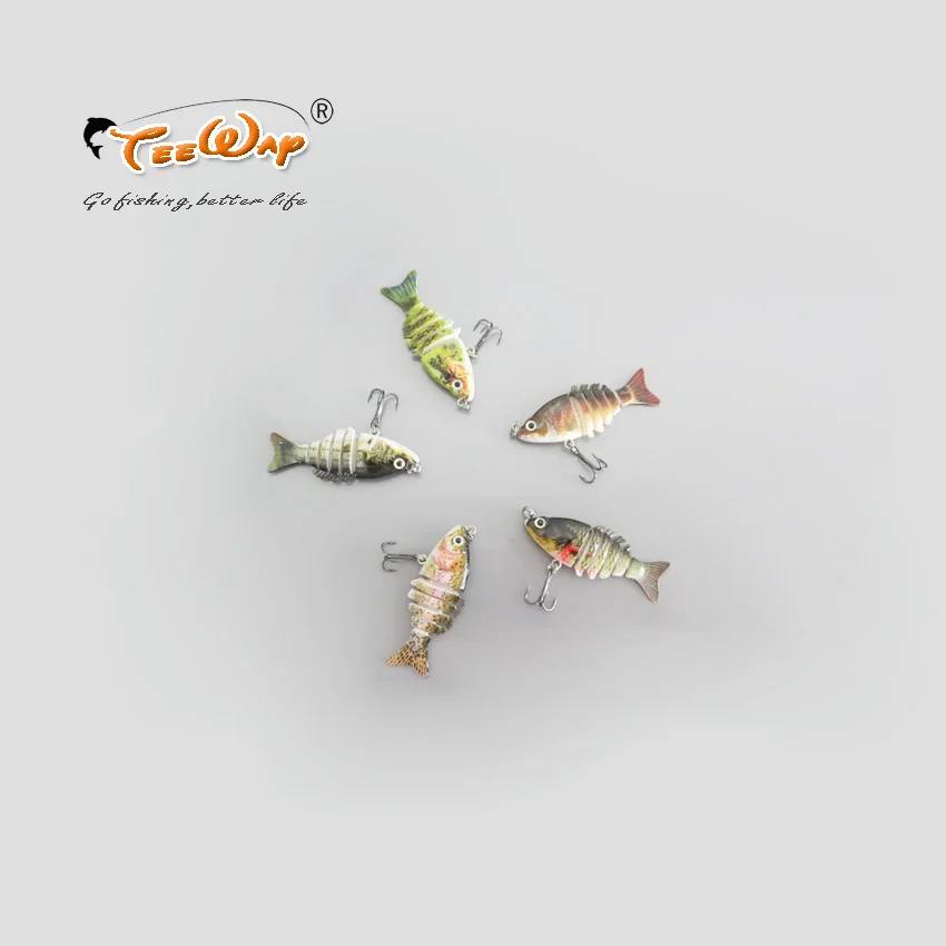 

5pcs/lot Mini Fishing Lure 6 Segment Swimbait Crankbait Hard Bait Slow 6g 5cm Fishing Tackle FL6-MQ FLY FISHING