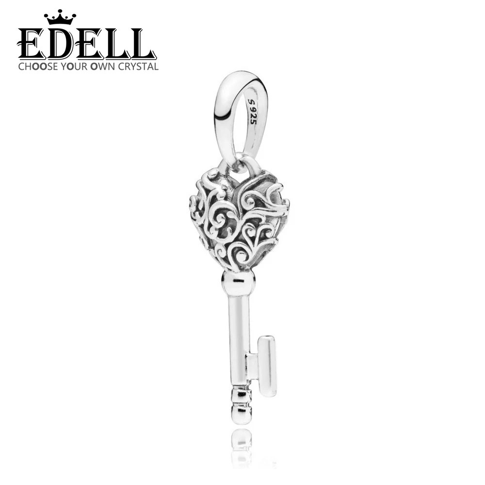 

EDELL 100% 925 Sterling Silver 1:1 397725 Regal Key Necklace Pendant Women's Fine Jewelry