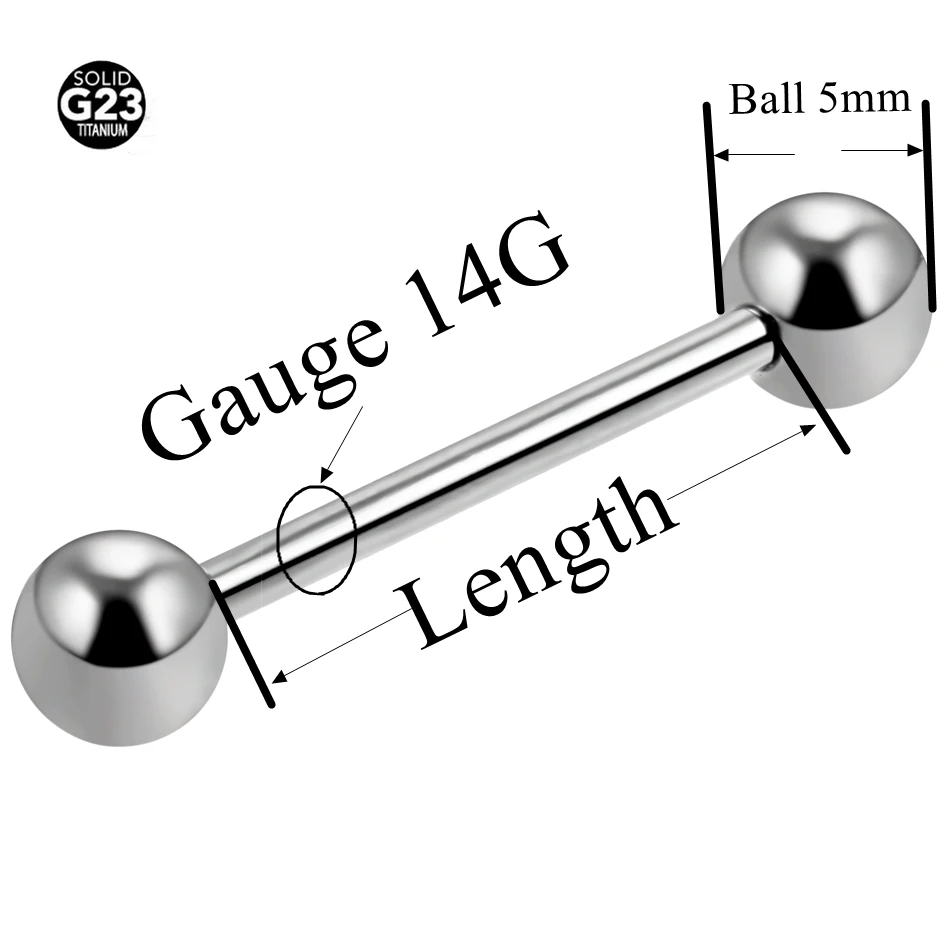 10 шт./партия 14 г 16 г G23 Титан язык кольцо, штанги шпильки для пирсинга защитное кольцо для сосков ювелирные изделия из нержавеющей стали, пирсинг